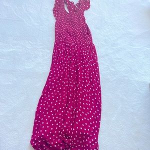 Never worn Free People Maxi pullover cute polka dot dress